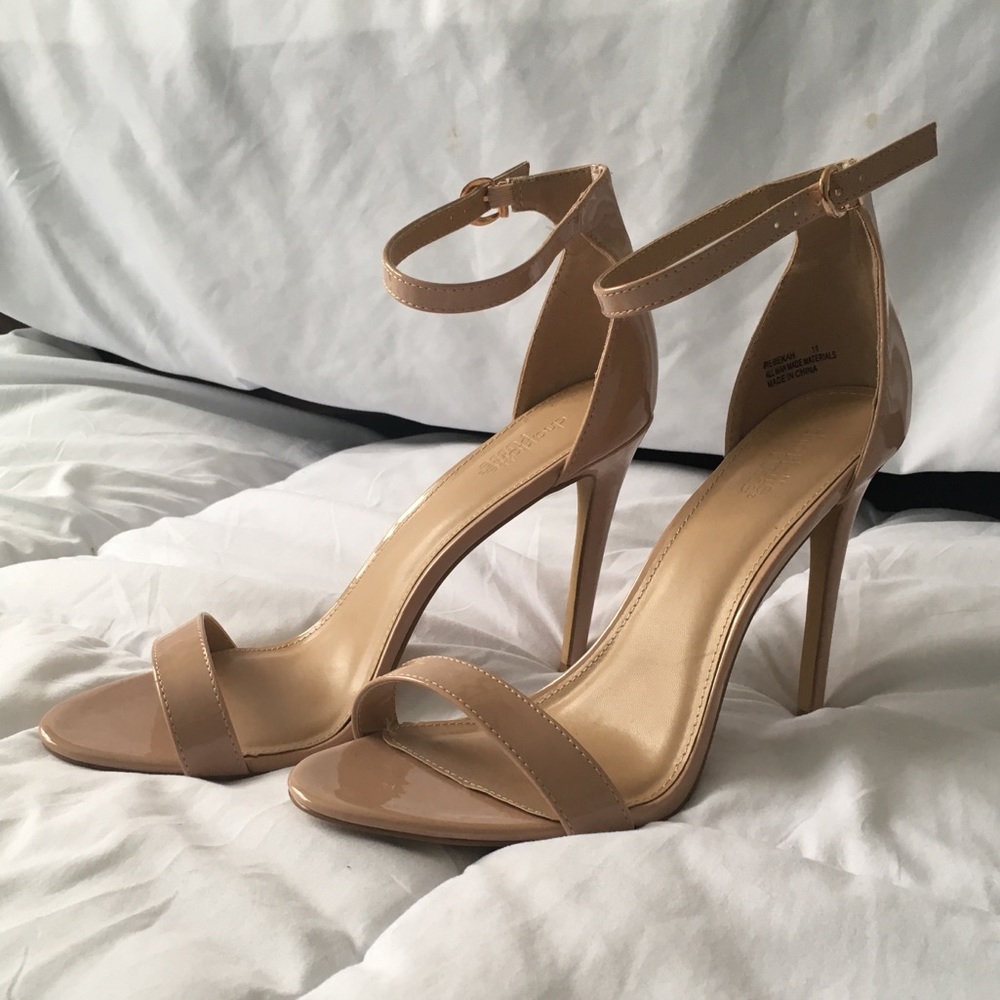 NWOT Nude 5in Ankle Strap Stiletto Heels